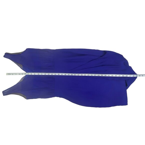 Marchesa Notte Sheath Cocktail Dress | 10 | Royal Blue Silk | Embellished - Picture 12 of 13